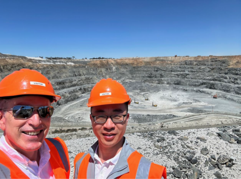 St-George-exec-chair-John-Prineas-and-ATL-rep-at-Mt-Cattlin-lithium-mine-December-2023